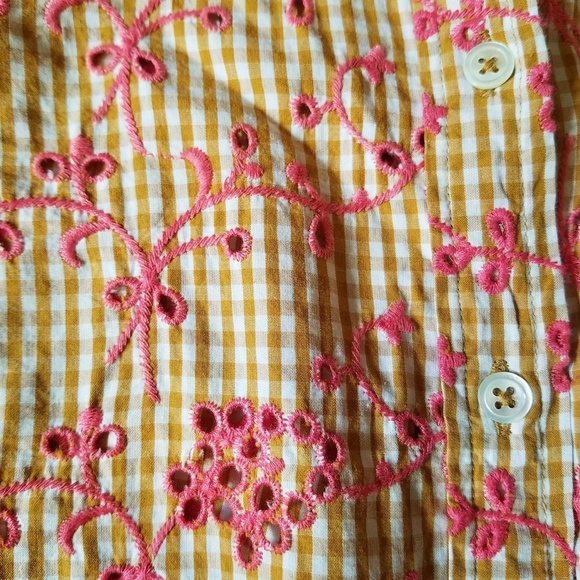 Anthropologie Odille Gingham Eyelet Button-Down 2 - Picture 5 of 8